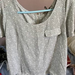 Woven top/ ivory/black shirt size small